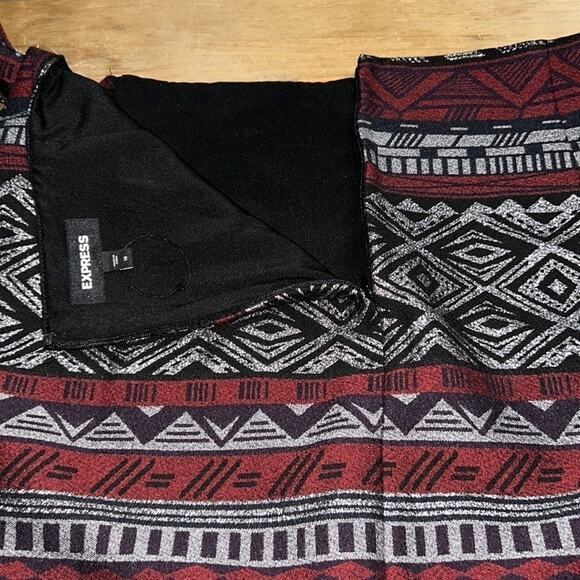 Express Womens Multi Color Mini Skirt Bow Tie on Side Size 16 - Picture 7 of 9